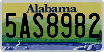 AL license plate 5AS8982