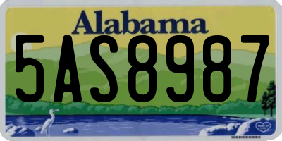 AL license plate 5AS8987
