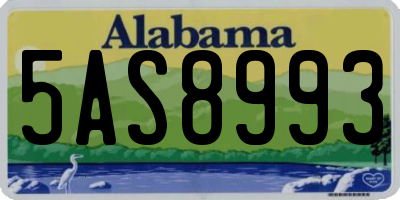 AL license plate 5AS8993