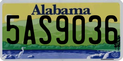 AL license plate 5AS9036