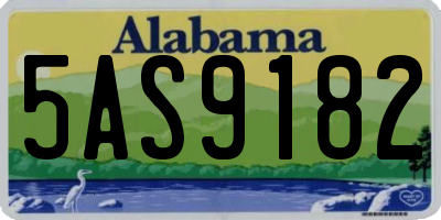 AL license plate 5AS9182