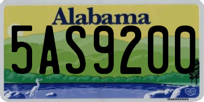 AL license plate 5AS9200