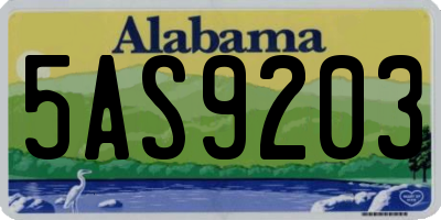AL license plate 5AS9203
