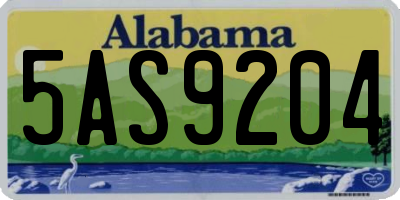 AL license plate 5AS9204