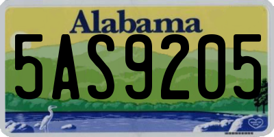 AL license plate 5AS9205