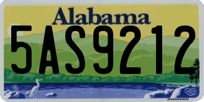 AL license plate 5AS9212
