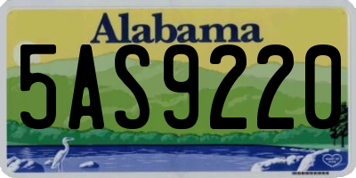 AL license plate 5AS9220