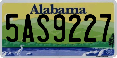 AL license plate 5AS9227