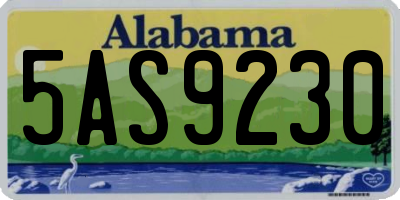 AL license plate 5AS9230