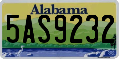 AL license plate 5AS9232