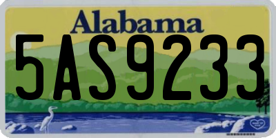 AL license plate 5AS9233