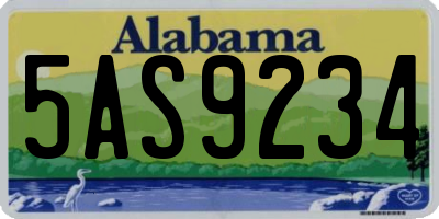 AL license plate 5AS9234