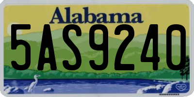AL license plate 5AS9240