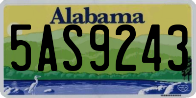 AL license plate 5AS9243