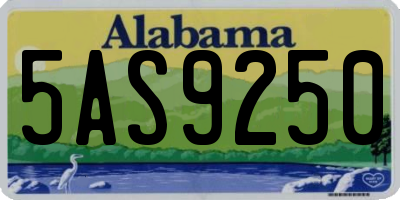 AL license plate 5AS9250