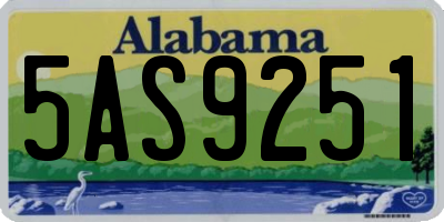 AL license plate 5AS9251
