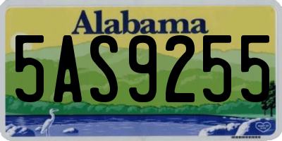 AL license plate 5AS9255