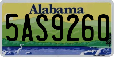 AL license plate 5AS9260