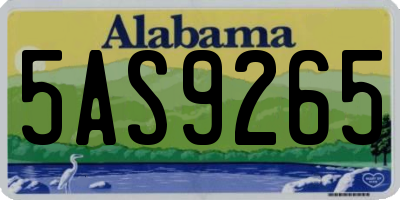 AL license plate 5AS9265