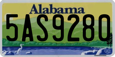 AL license plate 5AS9280