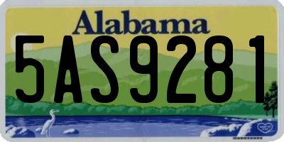 AL license plate 5AS9281