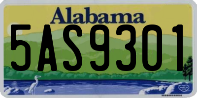 AL license plate 5AS9301