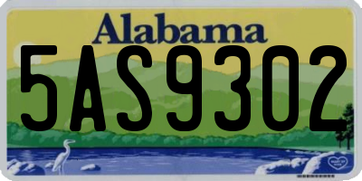 AL license plate 5AS9302