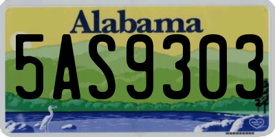 AL license plate 5AS9303