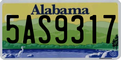 AL license plate 5AS9317