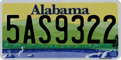 AL license plate 5AS9322