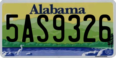 AL license plate 5AS9326