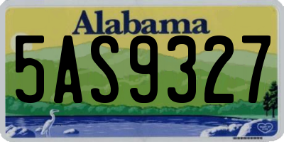 AL license plate 5AS9327