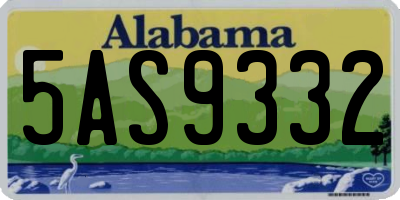 AL license plate 5AS9332