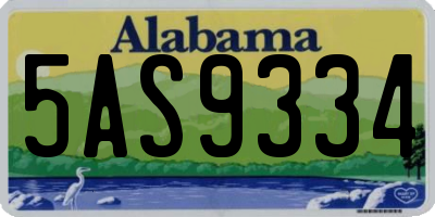 AL license plate 5AS9334
