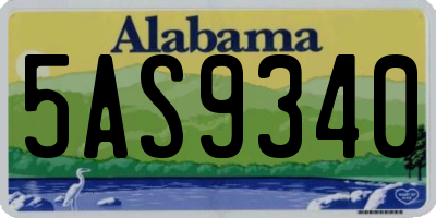 AL license plate 5AS9340