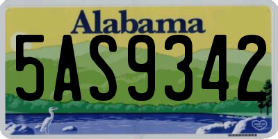 AL license plate 5AS9342