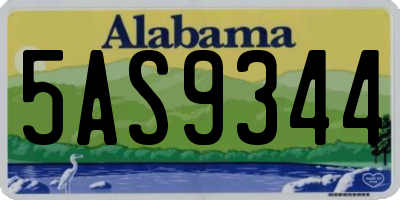 AL license plate 5AS9344