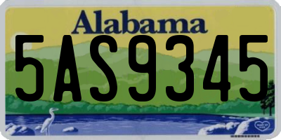 AL license plate 5AS9345