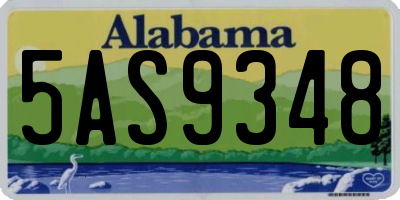 AL license plate 5AS9348