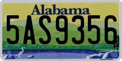 AL license plate 5AS9356