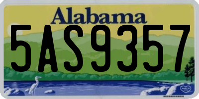 AL license plate 5AS9357
