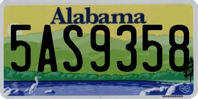 AL license plate 5AS9358