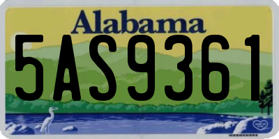 AL license plate 5AS9361