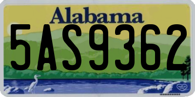 AL license plate 5AS9362