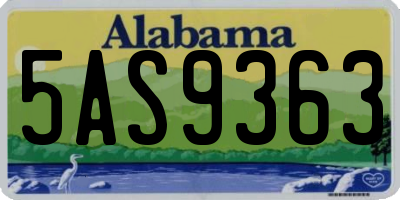 AL license plate 5AS9363