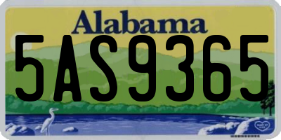 AL license plate 5AS9365