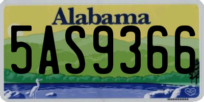 AL license plate 5AS9366