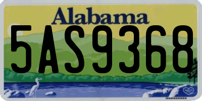 AL license plate 5AS9368