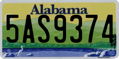 AL license plate 5AS9374