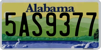 AL license plate 5AS9377